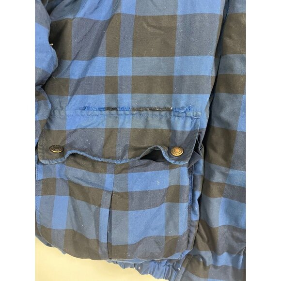 VTG Polo Ralph Lauren Sport Men's Blue Checkered Down Puffer Jacket Sz XL - Picture 6 of 10
